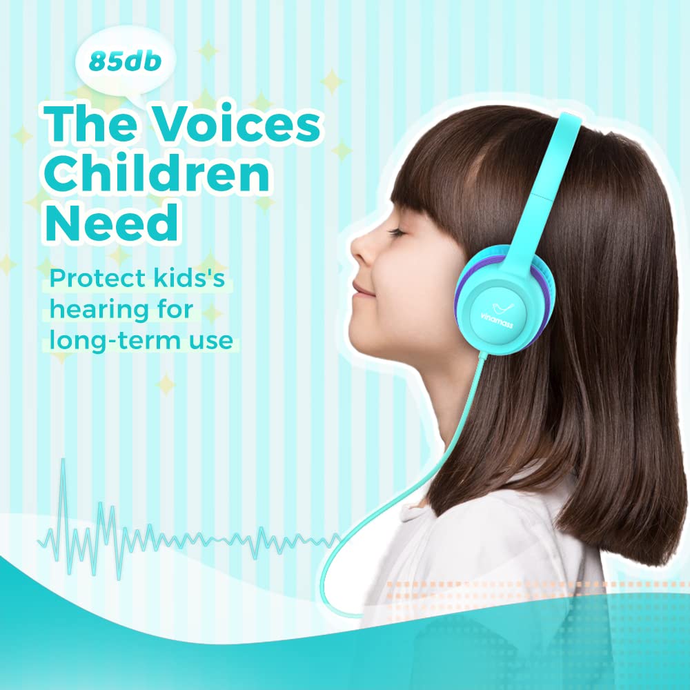 Vinamass PU leather ear pads soften touch for long listening.