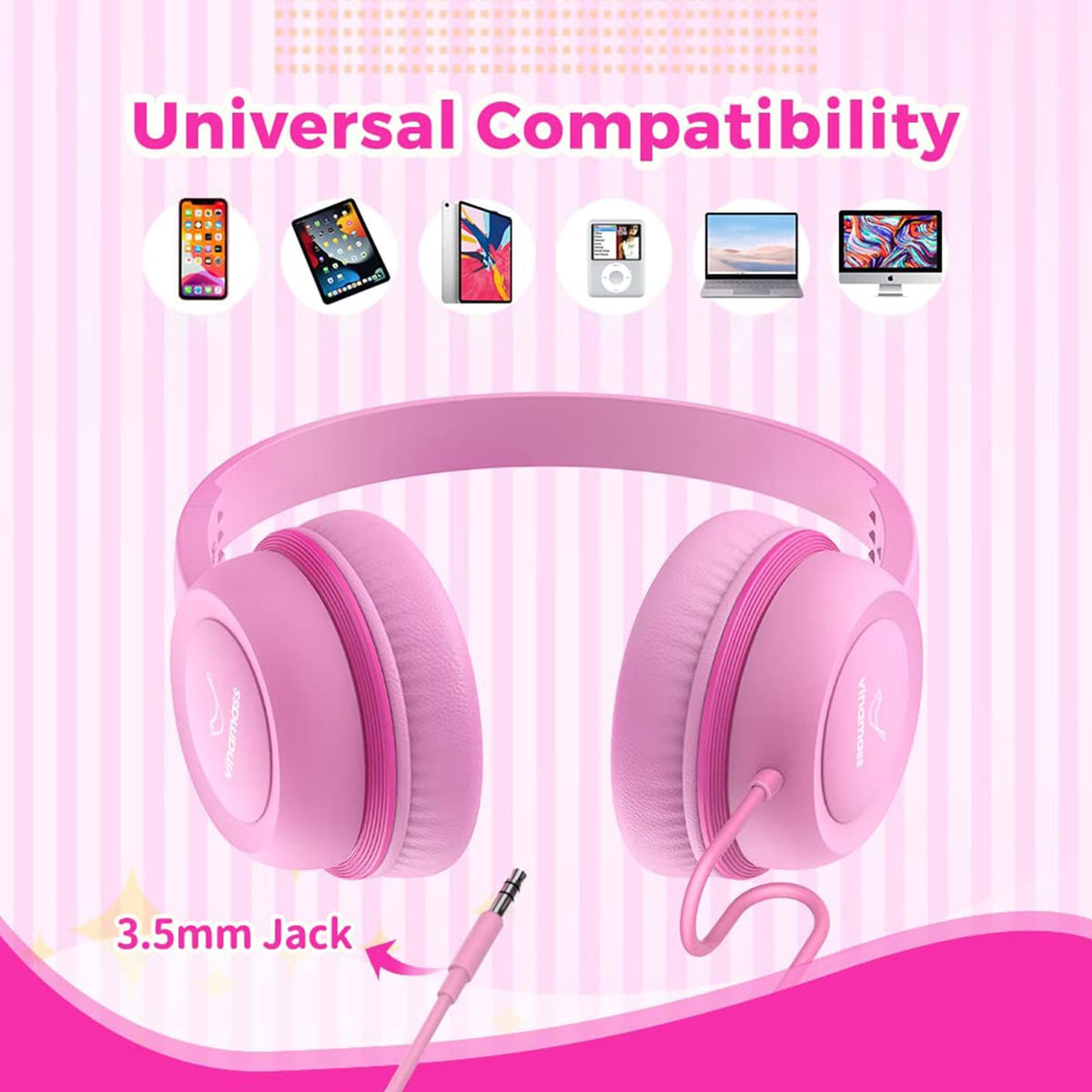 Vinamass Kids Headphones in classroom setup for focused learning