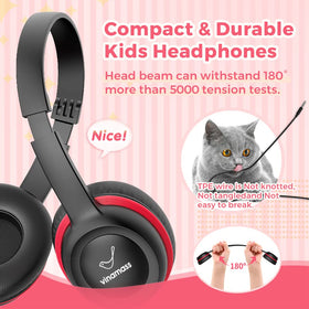 Vinamass Kids Headphones feature soft donut design for comfortable all-day wear.