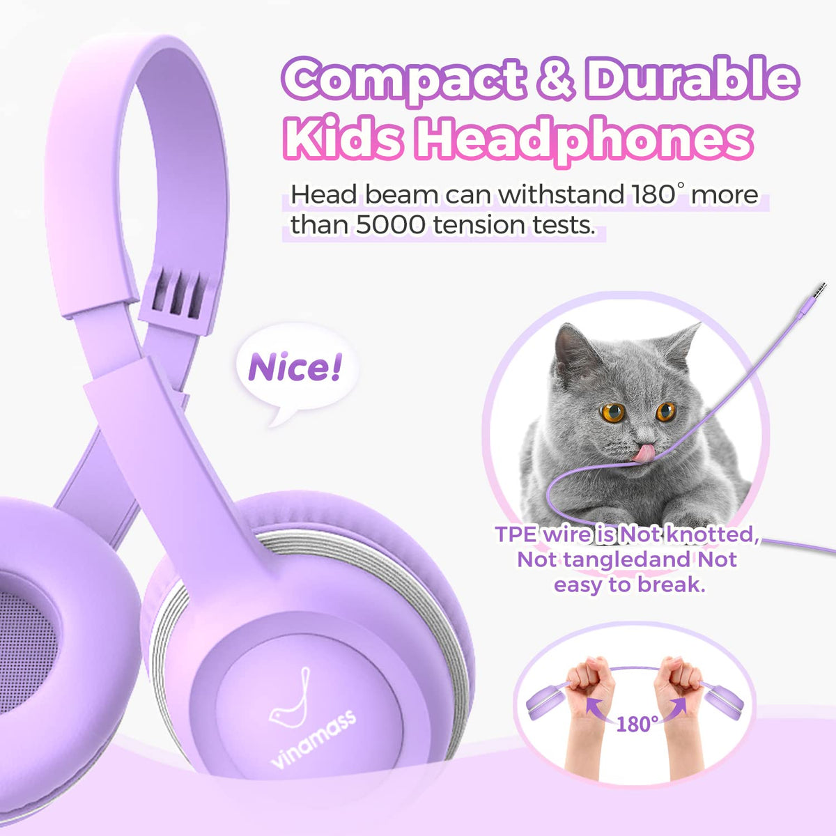 Vinamass A63 soft-earpads ensure comfortable all-day wear for kids