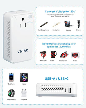 4-in-1 ports with two outlets and two USB ports for versatile charging
