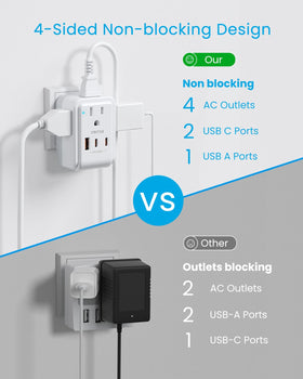 VINTAR compact US-to-EU travel plug fits in a pocket