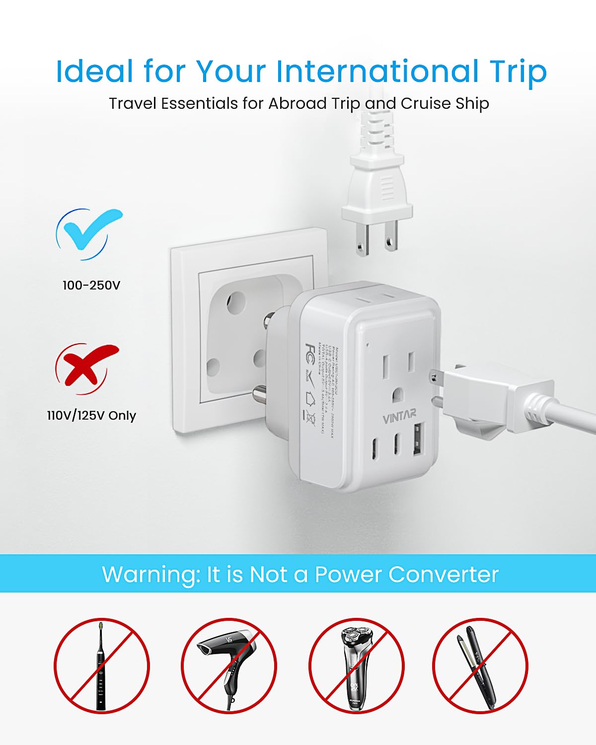 VINTAR cruise ship approved design suits cabins and hotel stays.