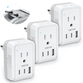 VINTAR European travel adapter folded design for ultra-compact packing on trips