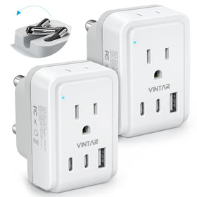 VINTAR foldable Type M adapter in compact travel form for South Africa.