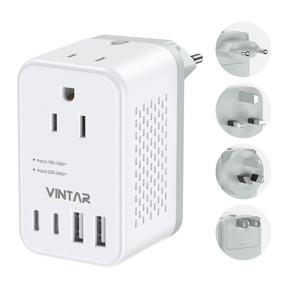 VINTAR front view showing sockets and compact design for easy packing