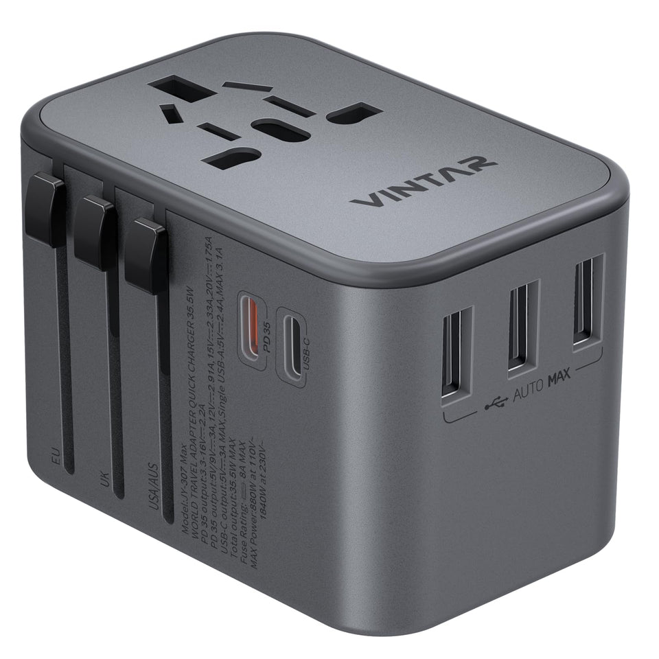VINTAR front view showing silver housing and port layout for easy packing