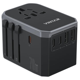 VINTAR front view showing compact design and all ports for travel convenience