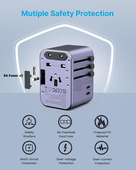 VINTAR plugged into hotel outlet charging multiple devices showing convenience benefit