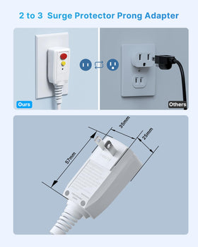 VINTAR outlet layout displaying six widely spaced AC ports for bulky adapters