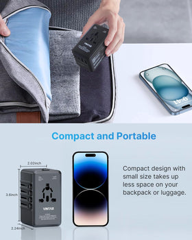 VINTAR portable travel bag included for organized packing
