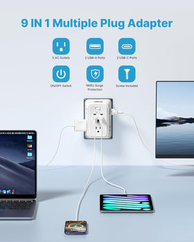 VINTAR three-sided design keeps larger adapters accessible