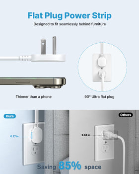 VINTAR three-sided wide-spaced outlets prevent blocking adjacent ports during use