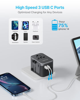 VINTAR travel case safeguards the adapter during trips