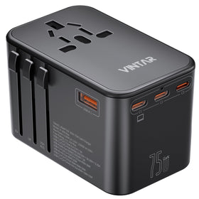 VINTAR front view showing ports and universal AC for versatile charging