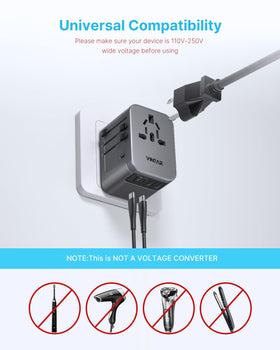 VINTAR universal travel adapter warranty highlights reliable support.