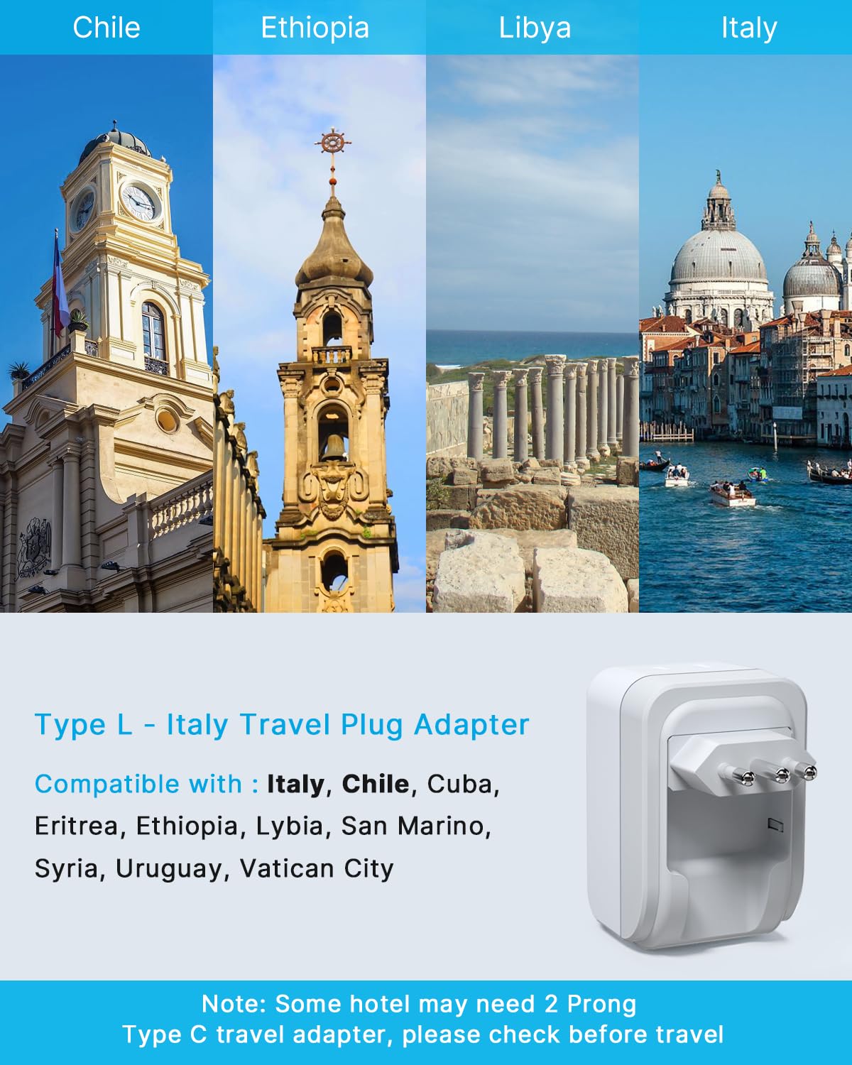 VINTAR closeup of US outlets and three USB ports for simultaneous charging
