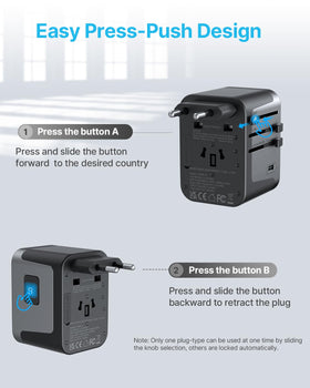 VINTAR USB-C ports allow fast charging for smartphones and cameras