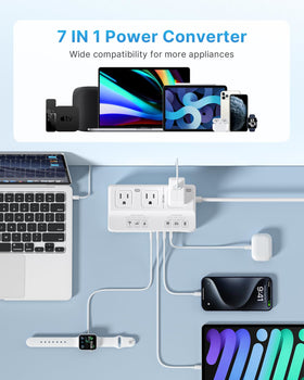 VINTAR USB ports and power cable charging multiple devices quickly