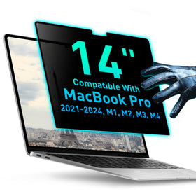 VINTEZ magnetic privacy screen on MacBook Pro 14 front view for on-the-go privacy