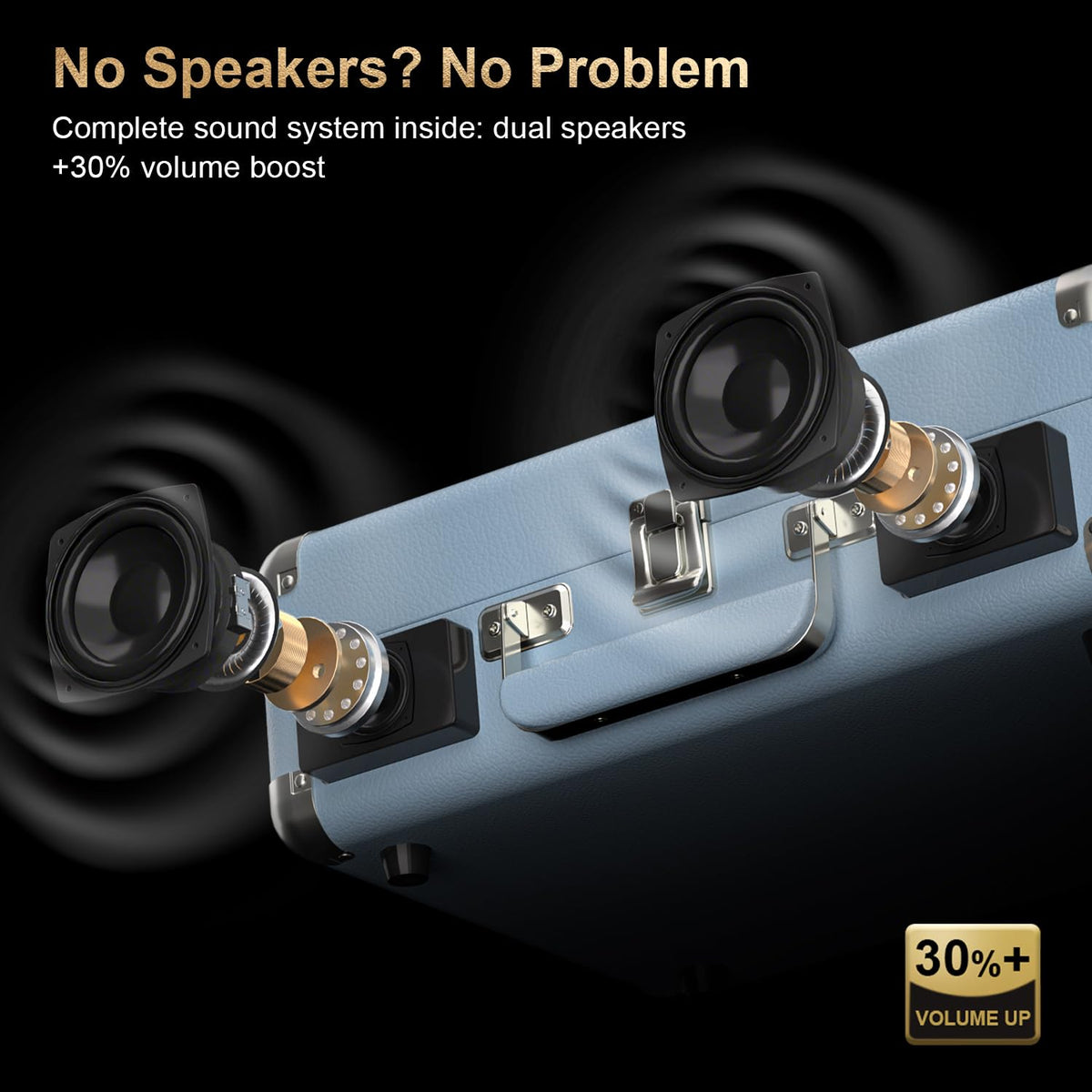 VINYLS LINK built-in stereo speakers visible for instant audio without extra equipment