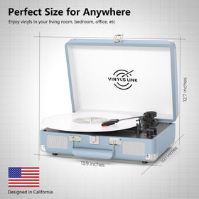 VINYLS LINK turntable in a living room setting providing stylish home listening