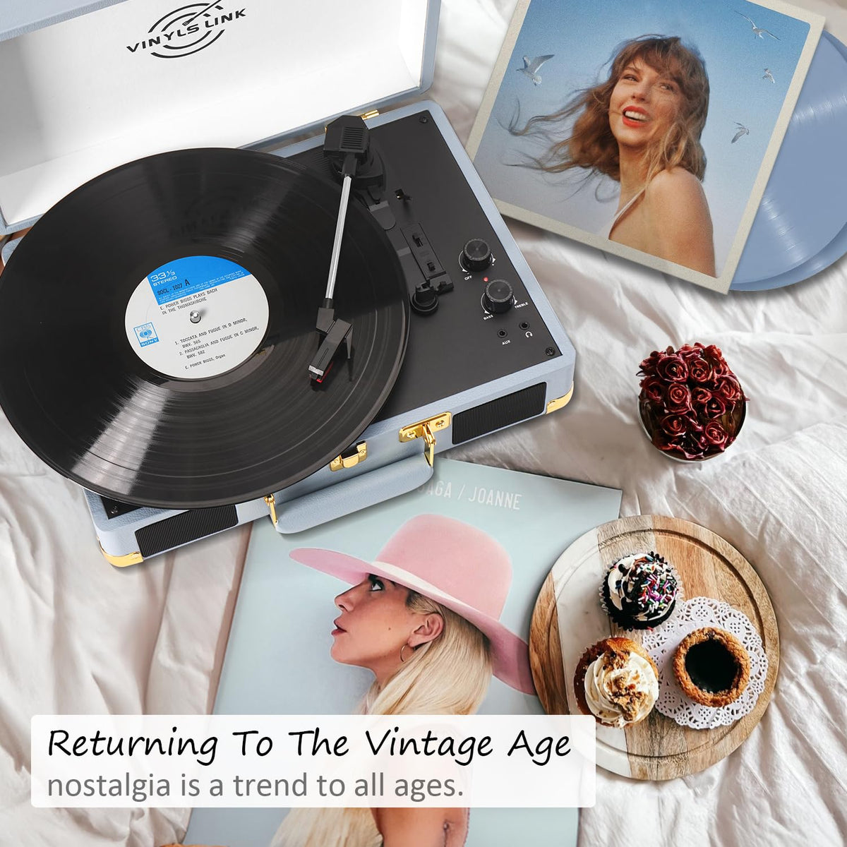 VINYLS LINK Bluetooth connection enables wireless playback from any device