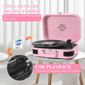 VINYLS LINK built-in speaker grille detail delivering clear sound without extra gear