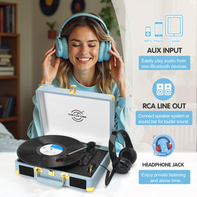 VINYLS LINK built-in speakers provide clear sound for immediate enjoyment