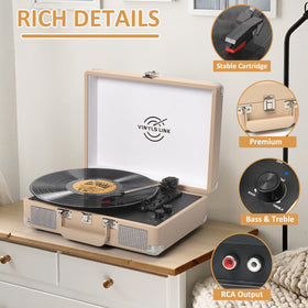 VINYLS LINK open turntable platter and tonearm ready to play with smooth operation benefit