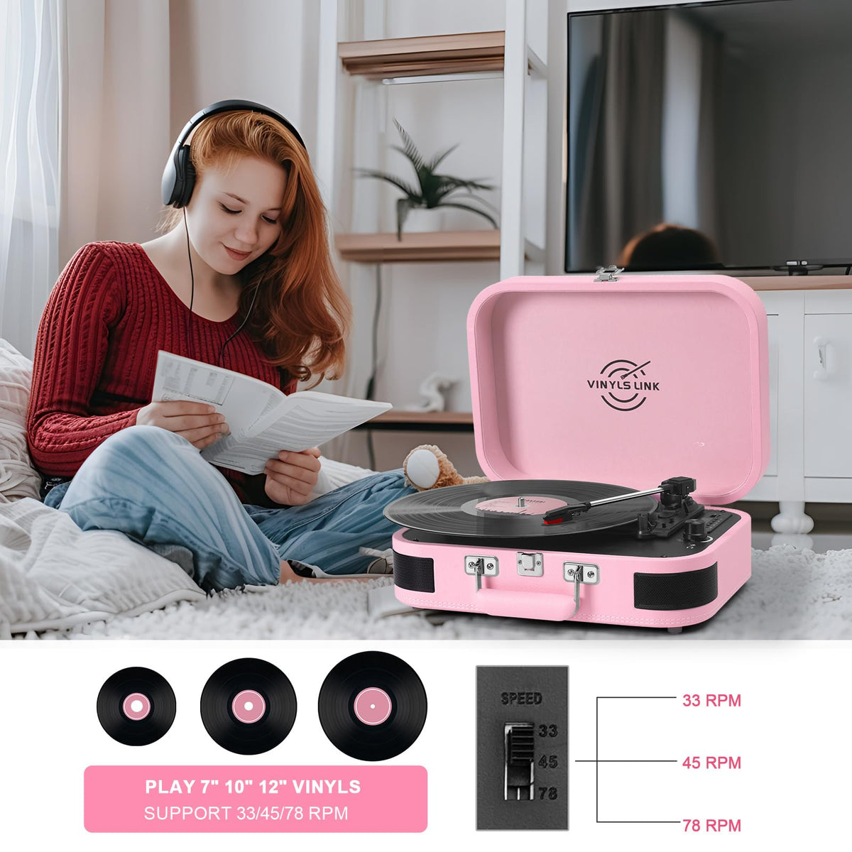 VINYLS LINK side handle and latch for easy carry and secure transport
