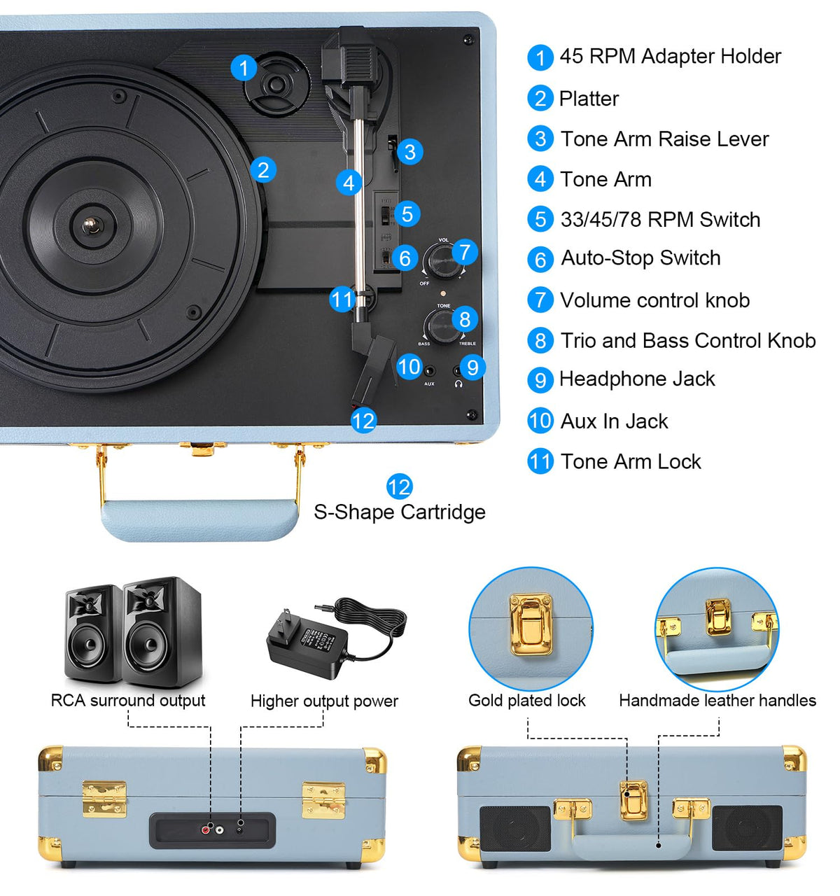 VINYLS LINK portable suitcase carried outdoors for music on the go