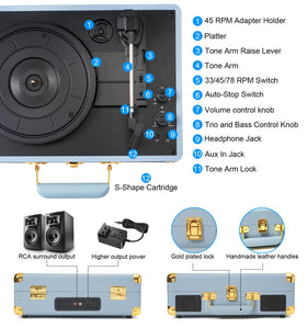 VINYLS LINK portable suitcase carried outdoors for music on the go