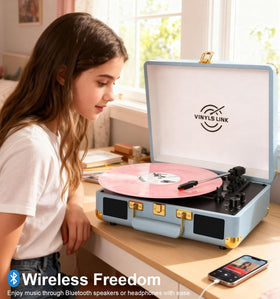VINYLS LINK platter with stored 45 adapter for convenient record playback