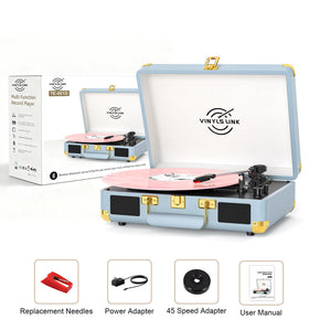 VINYLS LINK beside vinyl records showing compact size and easy storage