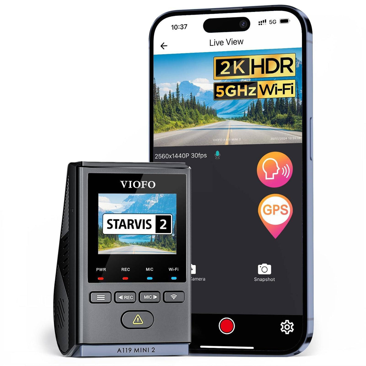 VIOFO A119 Mini 2 front dash cam captures detailed road scenes clearly