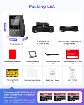VIOFO A119M Pro recommended microSD cards for reliability