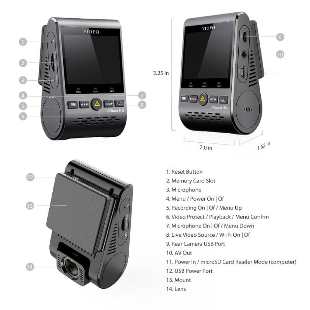 VIOFO A129 Plus Duo Bluetooth remote control for quick save without distraction