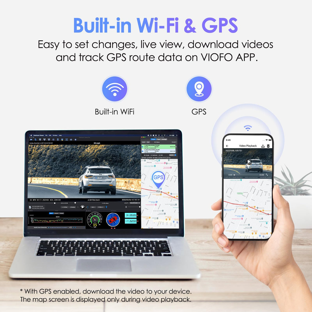 VIOFO A129 Plus Duo HDR night vision for legible license plates