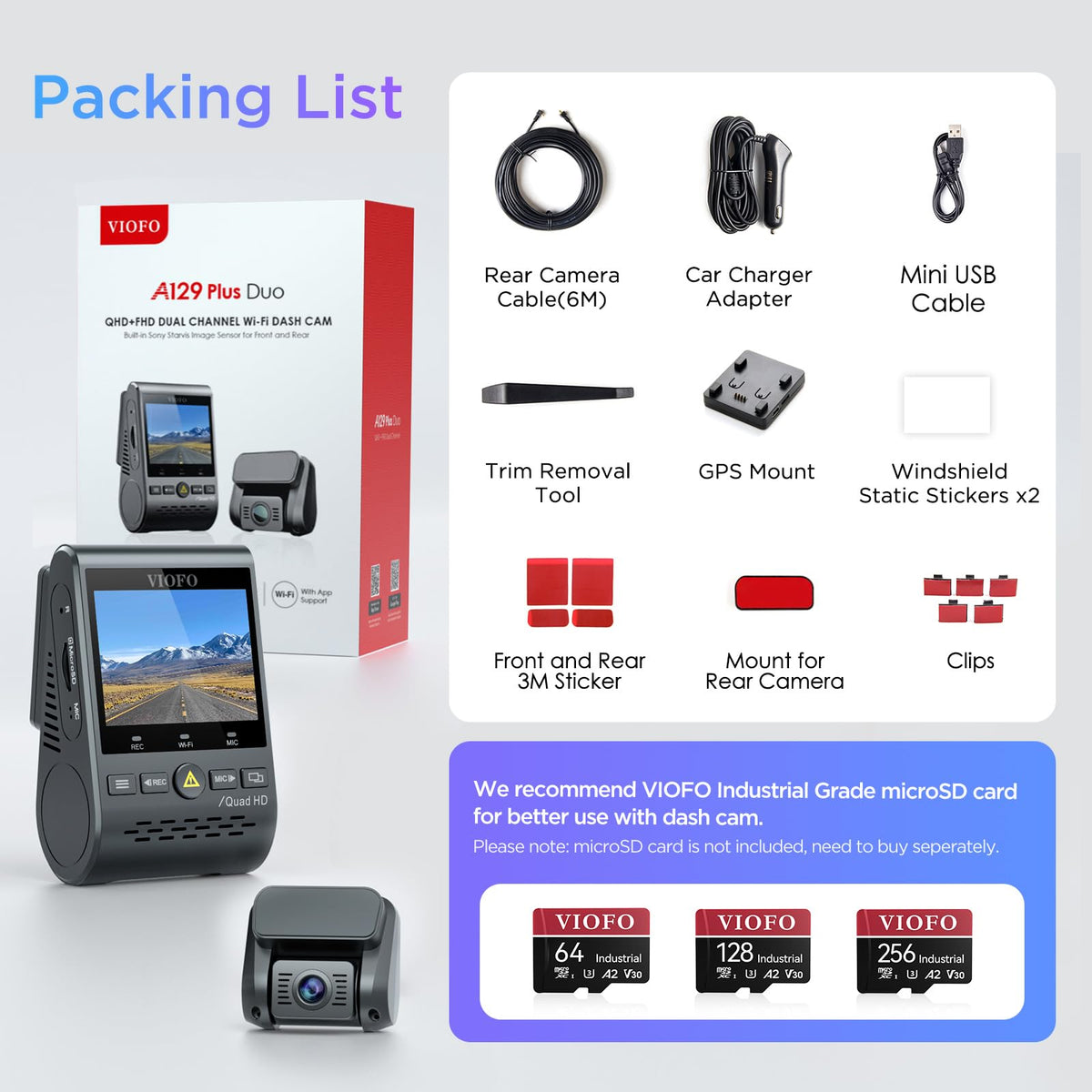 VIOFO A129 Plus Duo renewed packaging indicates value and performance