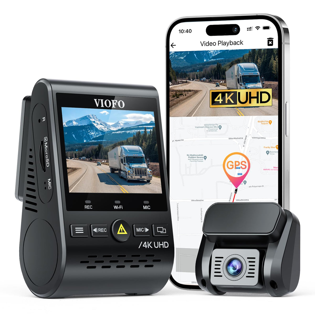 VIOFO A129 Pro Duo front 4K captures ultra-detailed road signs and license plates for reliable evidence