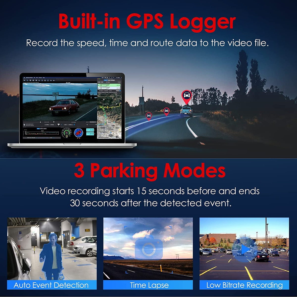 VIOFO A129 Pro Duo wifi gps shows live connectivity and embedded GPS speed data