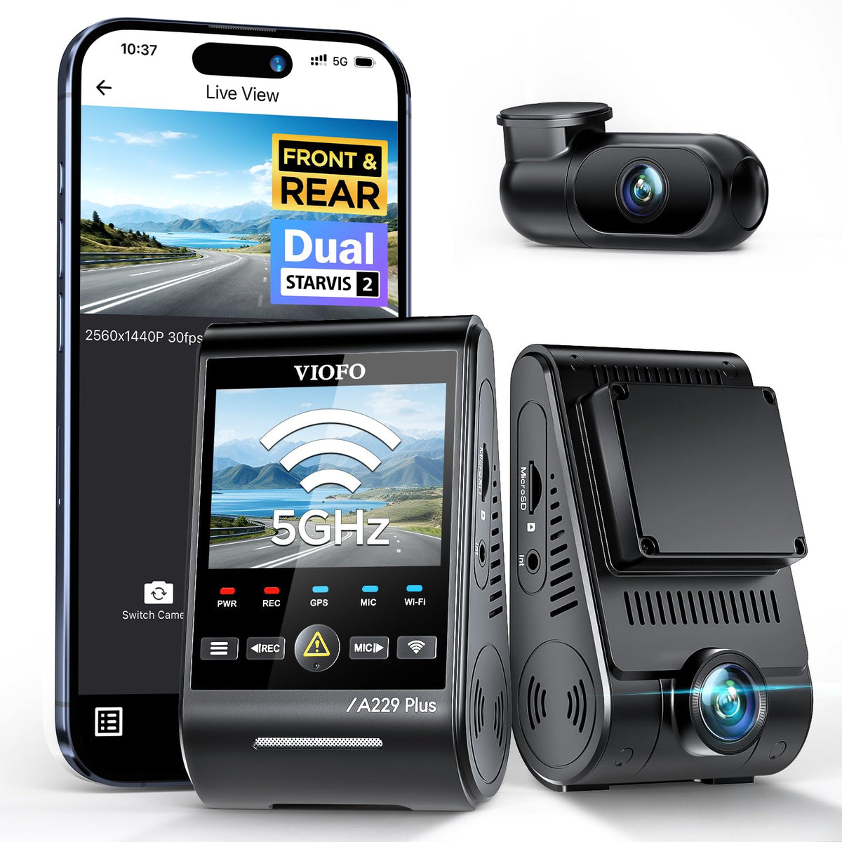VIOFO A229 Plus front camera for clear daytime HDR footage