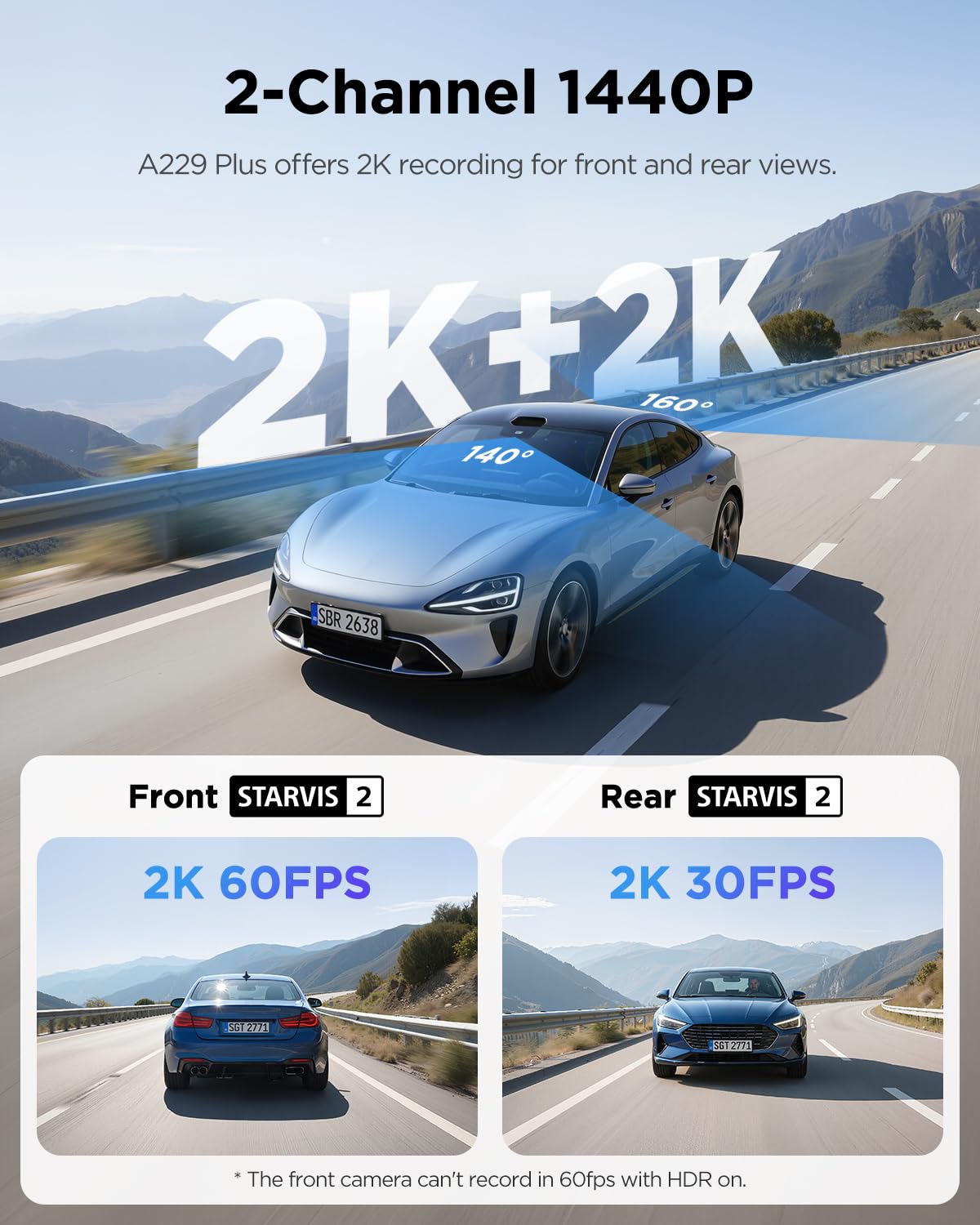 VIOFO A229 Plus rear camera captures clear night rear footage