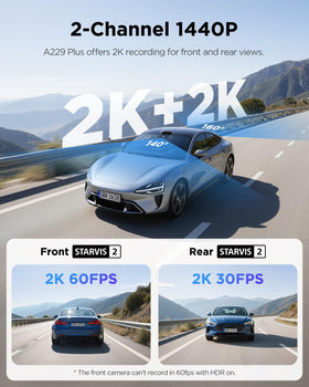 VIOFO A229 Plus rear camera captures clear night rear footage