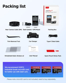 VIOFO A229 Plus ultra-precise GPS tracks location and speed