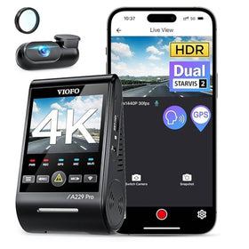 VIOFO A229 Pro front 4K camera captures crisp road footage for clear license plates.