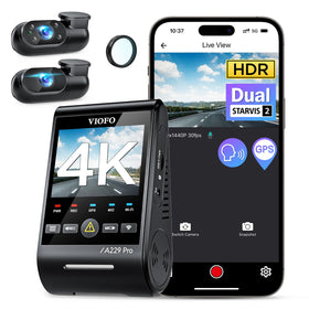 VIOFO A229 Pro front camera 4K captures crisp highway details for evidence.