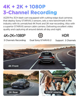 VIOFO A229 Pro rear camera 2K records tail traffic with clarity.