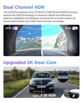 VIOFO A229 Pro voice control enables hands-free dash cam operation.